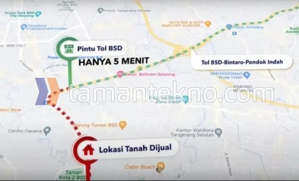 Jual Tanah 6.200m di Luar kawasan Taman Tekno BSD City Tangerang